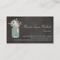 Chalkboard Flowers Rustic Mason Jar Modern Floral