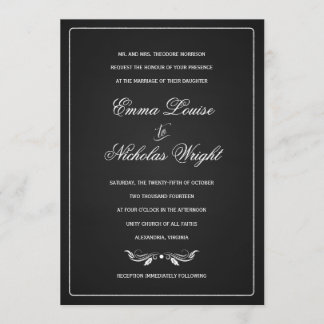 Chalkboard Formal Typography Wedding Invitations