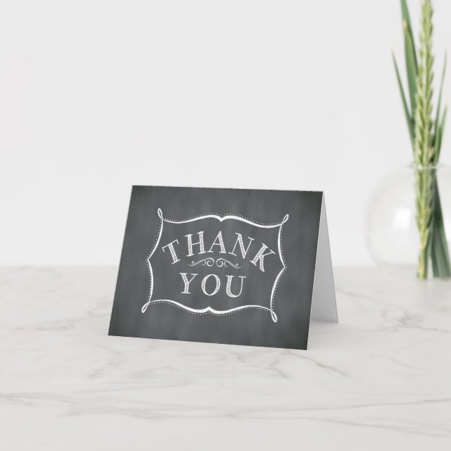 Chalkboard Frame Thank You Card (Front)