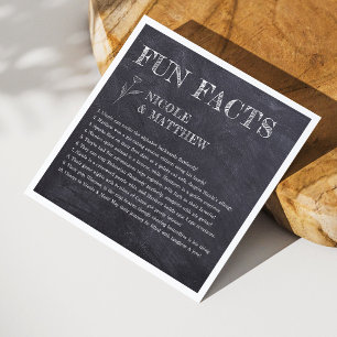 Chalkboard Fun Facts Personalised Wedding Napkins