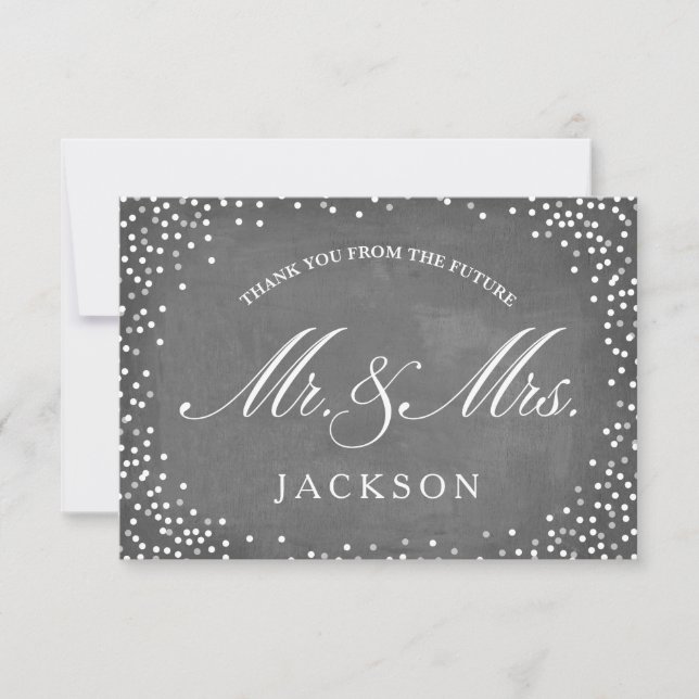 Chalkboard Future | Engagement Party Thank You Card (Front)