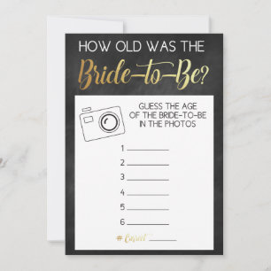 Chalkboard Game- Guess Bride's Age from Photos