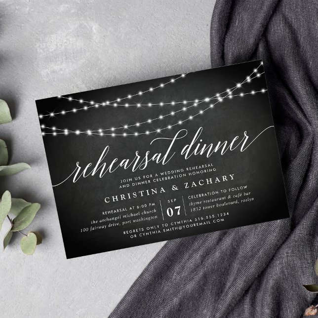 Chalkboard Garland Rehearsal Dinner Invitation (Creator Uploaded)