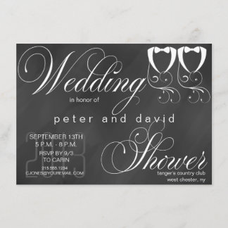 Chalkboard Gay Wedding Shower Invitation