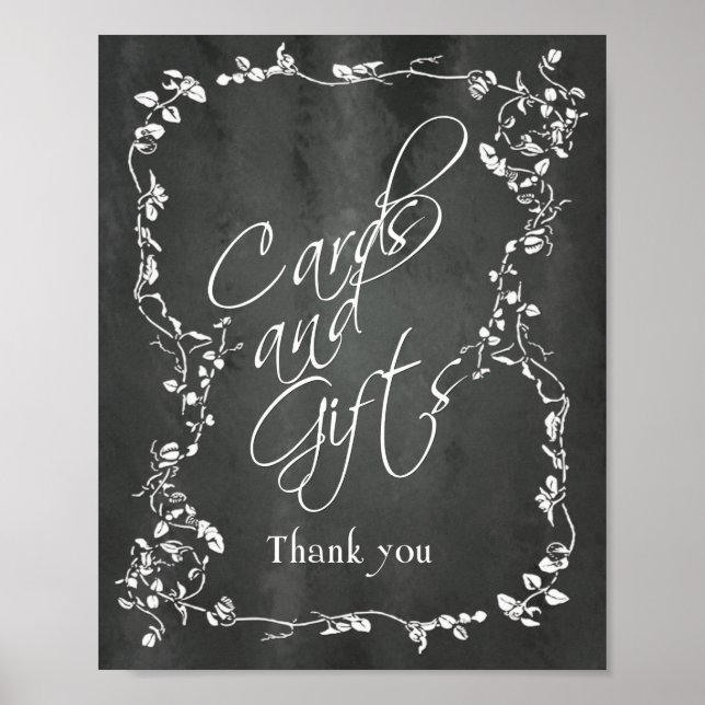 Chalkboard Gifts and Cards Thank You Wedding Sign (Front)