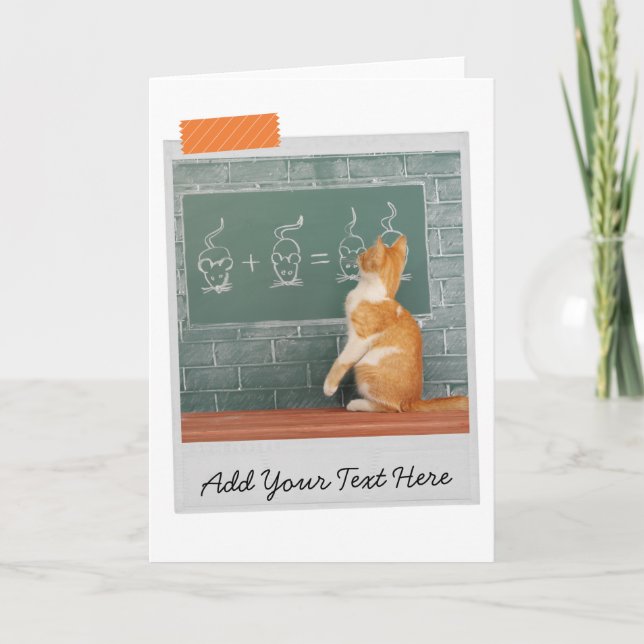 Chalkboard Ginger Cat Funny Card (Front)