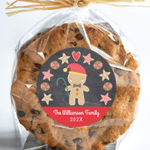 Chalkboard Gingerbread Boy Cookie Red Cute Holiday
