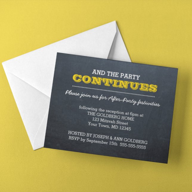 Chalkboard Gold After Party Invitation (Creator Uploaded)