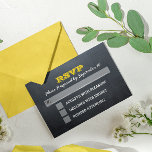 Chalkboard Gold Bar Mitzvah RSVP Card<br><div class="desc">These rustic RSVP Cards are perfect for any Bar Mitzvah celebration. Each line of text is fully customisable to say just what you want!

Matching products available in the Bar Mitzvah Celebration Collection.</div>