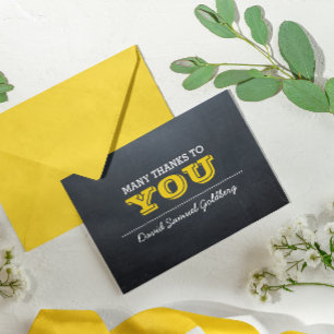 Chalkboard Gold Bar Mitzvah Thank You Note