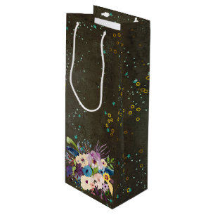 Chalkboard Gold Silver Stars Constellation Sky Wine Gift Bag