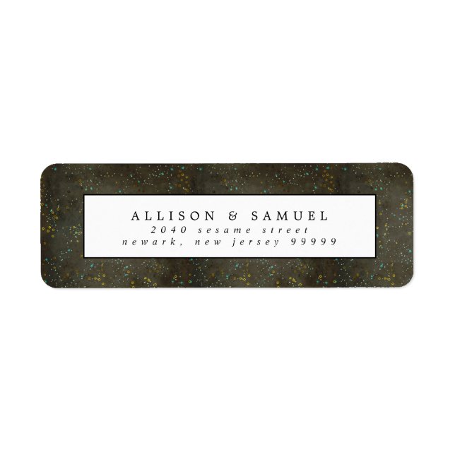 Chalkboard Gold Silver Stars Return Address (Front)