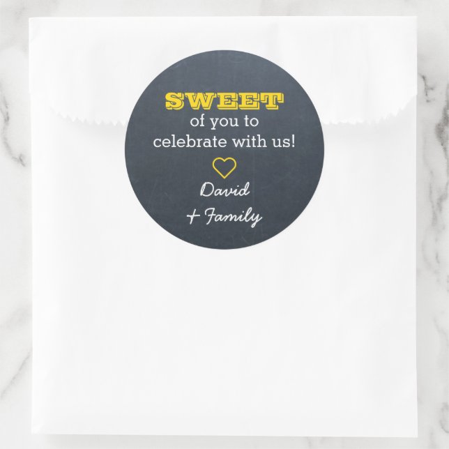 Chalkboard Gold Sweet Treat Bag Sticker (Bag)
