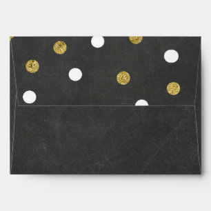 Chalkboard Gold & White Confetti Celebration Party Envelope