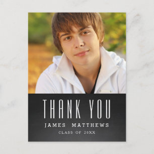 CHALKBOARD GRAD GRADUATION THANK YOU POSTCARD
