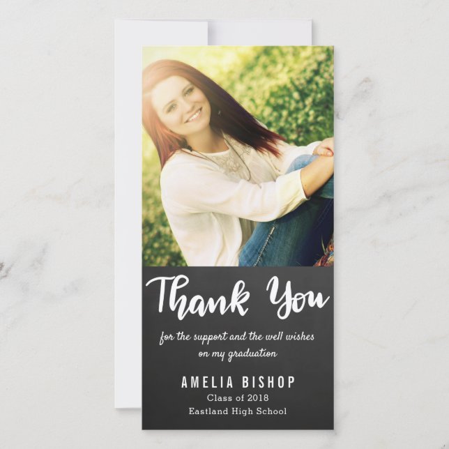 Chalkboard Graduate Thank You Typography (Front)