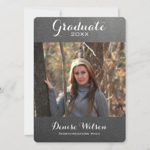Chalkboard Graduation Photo Invitation