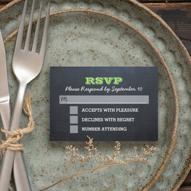 Chalkboard Green Confirmation RSVP Card (Creator Uploaded)