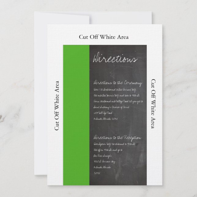 Chalkboard Green Wedding Directions Card (Front)