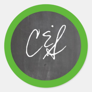 Chalkboard Green Wedding Envelope Stickers