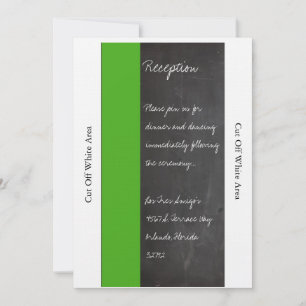 Chalkboard Green Wedding Reception Card