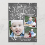 Chalkboard Greetings Collection Invitation<br><div class="desc">This 3-photo holiday card features hand lettered and calligraphy artwork,  all on a trendy chalkboard background.</div>