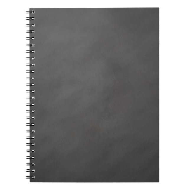 Chalkboard Grey Background Grey Chalk Board Black Spiral Notebook (Front)