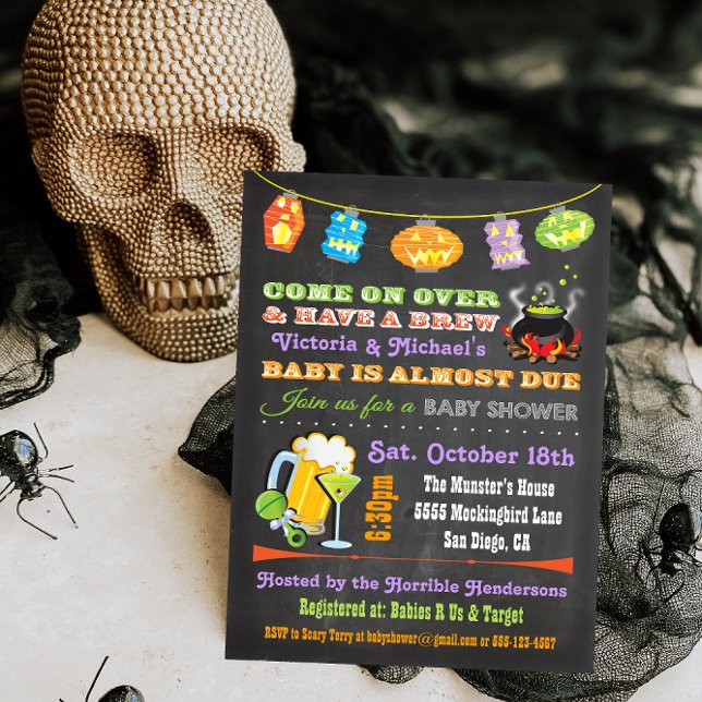 Chalkboard Halloween Baby Shower Invitations (Creator Uploaded)