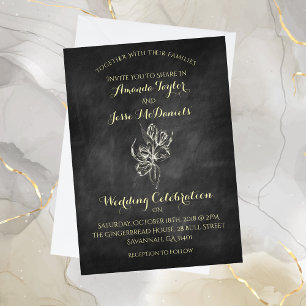 Chalkboard Hand Draw Tulip Wedding Invitations