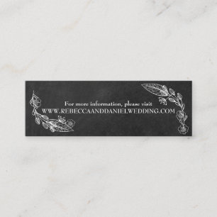 Chalkboard Hand-drawn Floral Wedding Website Cards