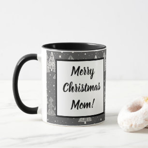 Chalkboard Handdrawn Christmas Trees Snowing Mug