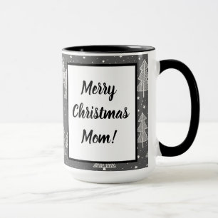 Chalkboard Handdrawn Christmas Trees Snowing Mug