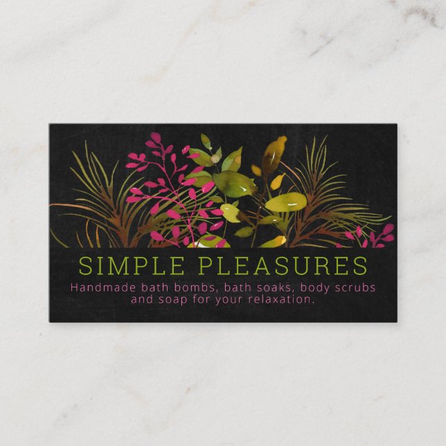 Chalkboard Handmade Bath Bomb Soak Scrub Soap Business Card (Front)