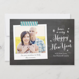 Chalkboard Happy New Year Photo Card