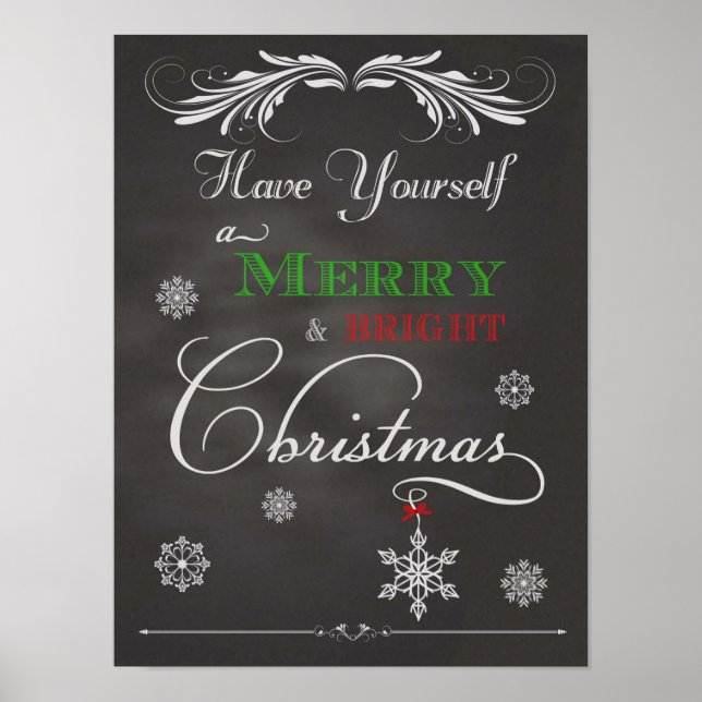 Chalkboard-Have Yourself a Merry & Bright Christma Poster (Front)
