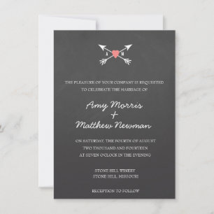 Chalkboard Heart + Arrows Wedding Invitations