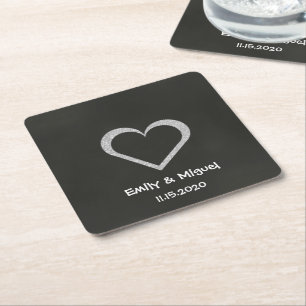 Chalkboard Heart Coasters Wedding