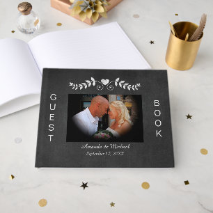 Chalkboard Heart Scroll Wedding Guest Book