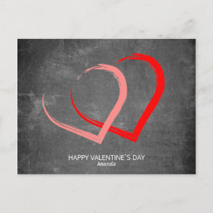 Chalkboard Hearts Custom Modern Valentine`s Day Holiday Postcard