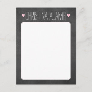 Chalkboard Hearts Personalised Stationery Invitation