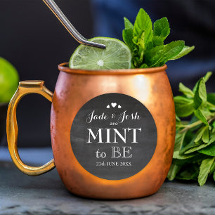 Chalkboard Hearts Wedding Mint Favour Sticker