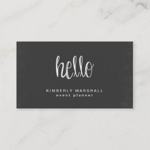 Chalkboard Hello Business Cards / Peach