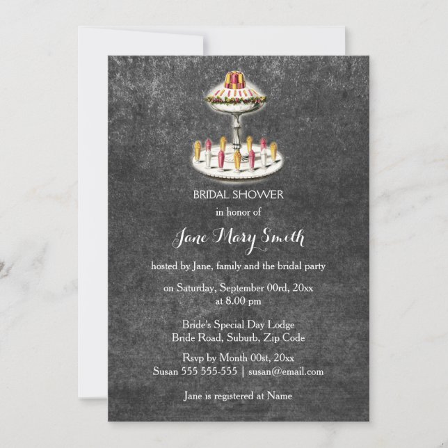 Chalkboard high tea old fashioned invitation (Front)