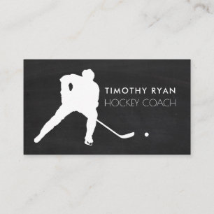 Chalkboard, Hockey Player, Hockey Coach Business Card