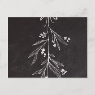 Chalkboard Holiday Mistletoe - Christmas Postcard