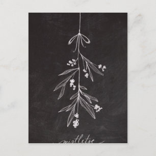 Chalkboard Holiday Mistletoe - Christmas Postcard