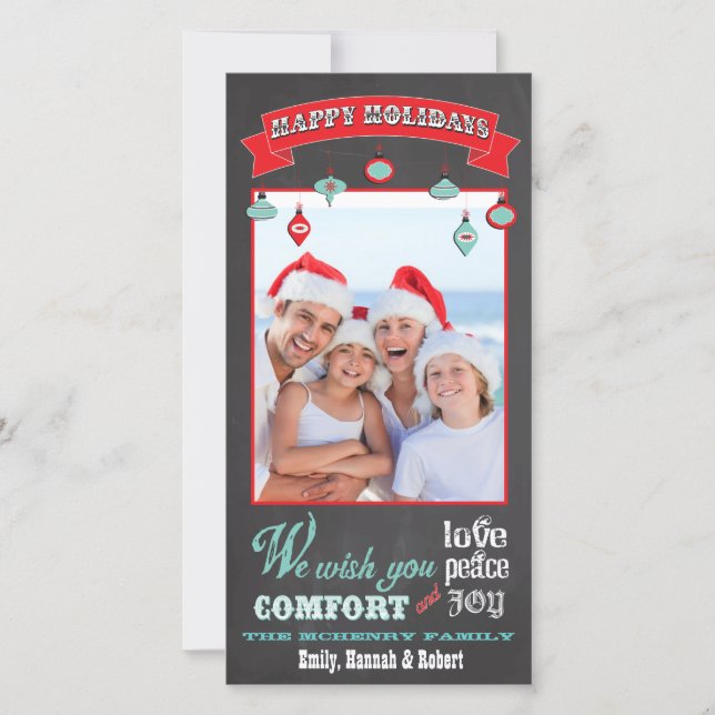 Chalkboard Holiday Photo Card (Front)