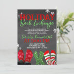 Chalkboard Holiday Sock Exchange Christmas Party Invitation<br><div class="desc">Holiday Sock Exchange Christmas Party Invitation</div>