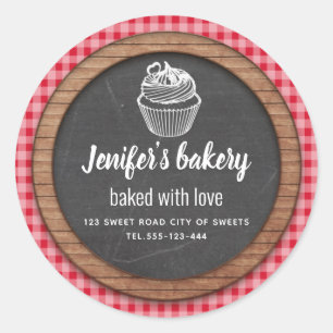 Chalkboard Homemade cupcakes and treats Classic Ro Round Sticker