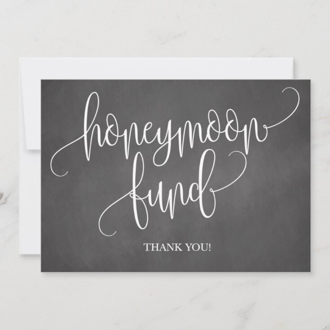 Chalkboard Honeymoon Fund Wedding Sign (Front)